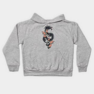 Dragon and cherry blossoms Kids Hoodie